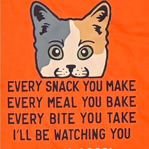 Life Is Good Orange Tee with Cat Design